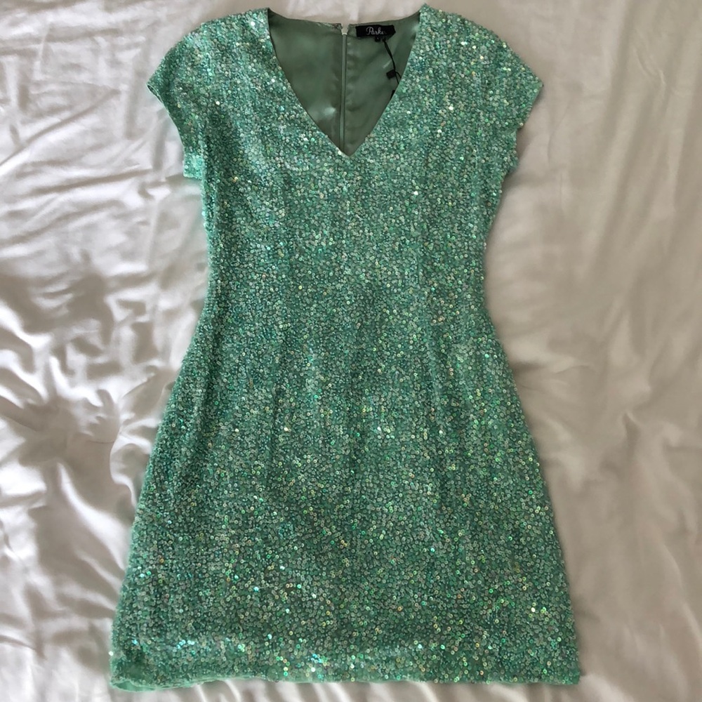 Parker mint sequin mini dress